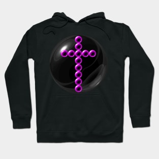 Pink Cross in Glass Ball Hoodie